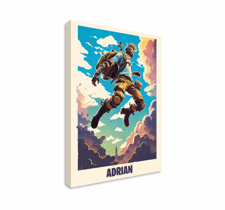 Epic character with personalized gaming canvas - TenStickers