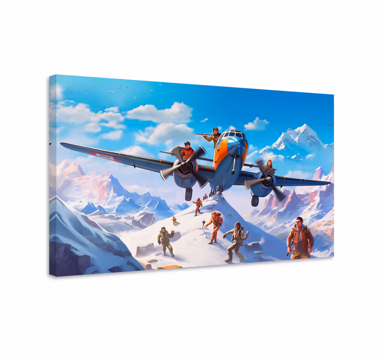 Characters on an aeroplane gaming wall art - TenStickers