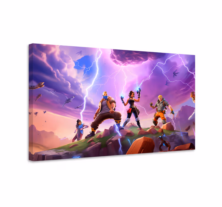 characters in a storm framed gaming wall art - TenStickers