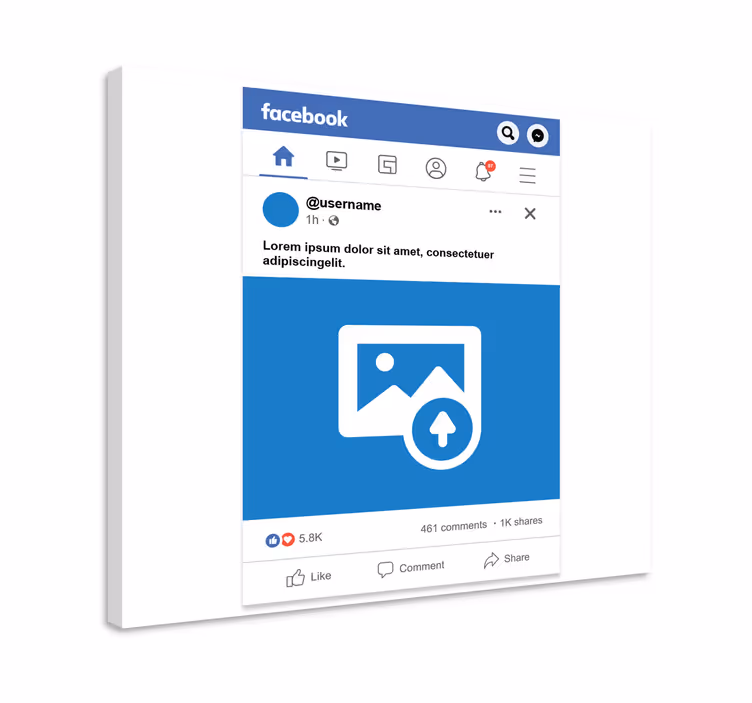 Facebook screen customized canvas print - TenStickers