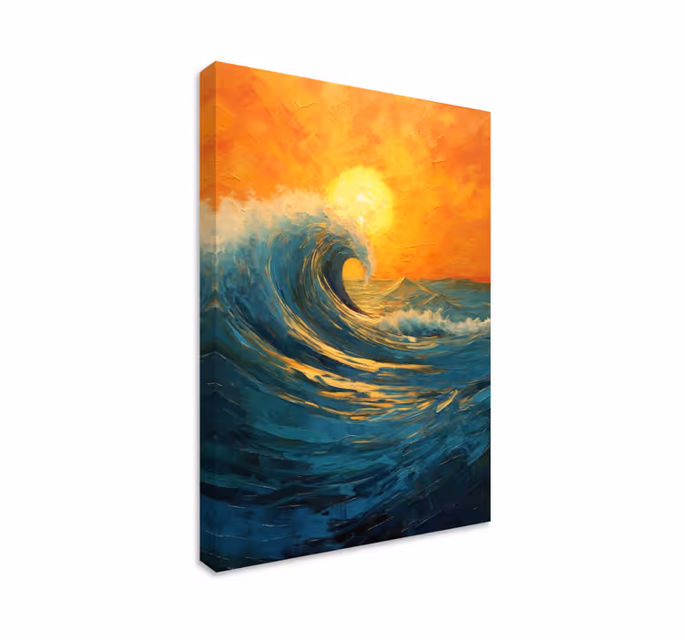 Sunrise Wave Landscape Canvas Print - TenStickers