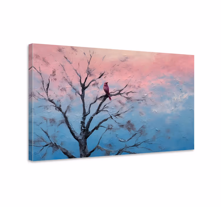 Bird In A Tree Canvas Wall Art - TenStickers