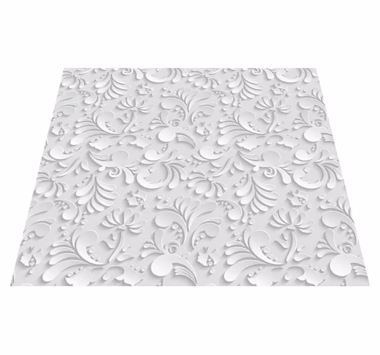 3D floral pattern white rug - TenStickers
