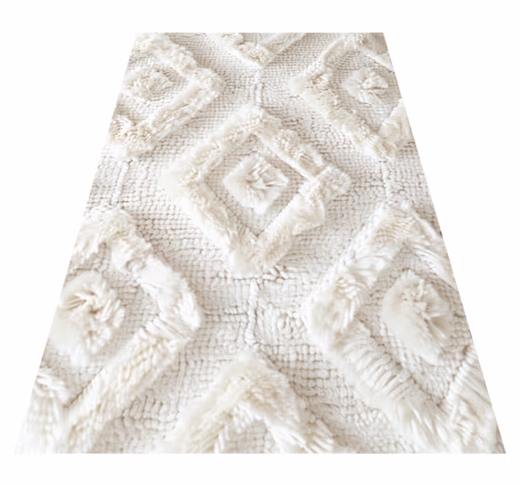 diamond pattern white rug - TenStickers