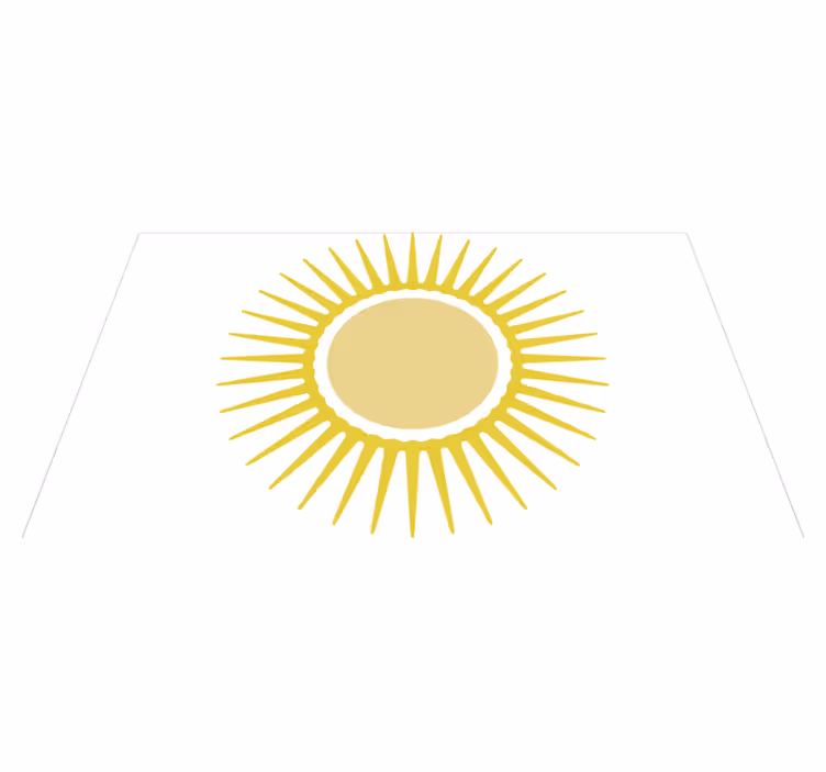 Yellow sun white rug - TenStickers