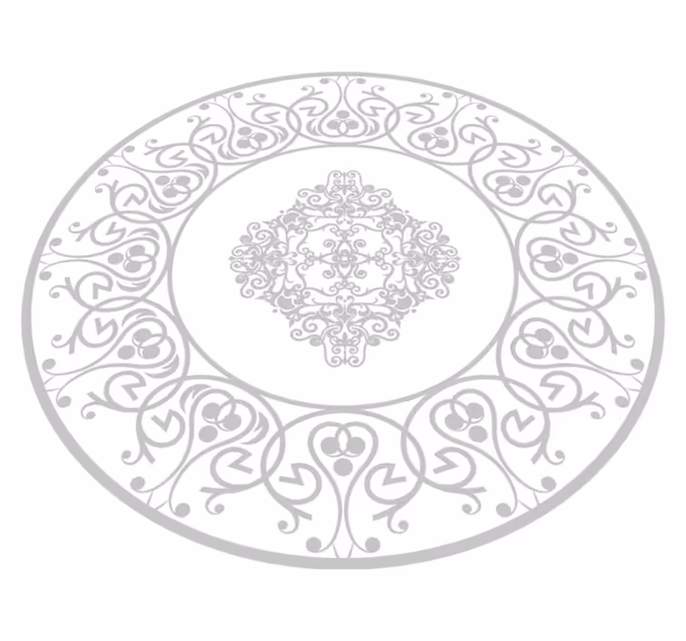round damask white rug - TenStickers