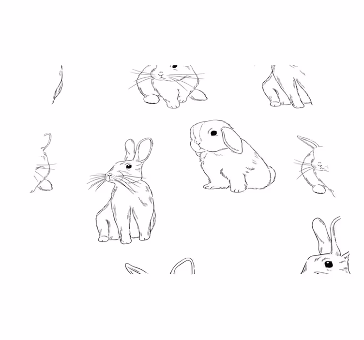 White bunnies white rug - TenStickers