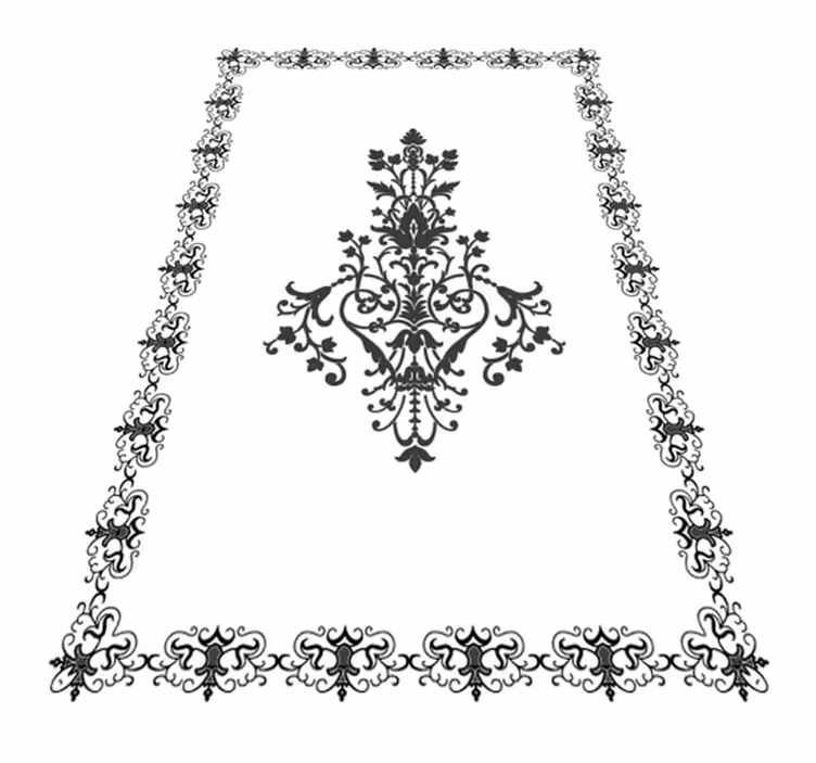 Aged damask white rug - TenStickers