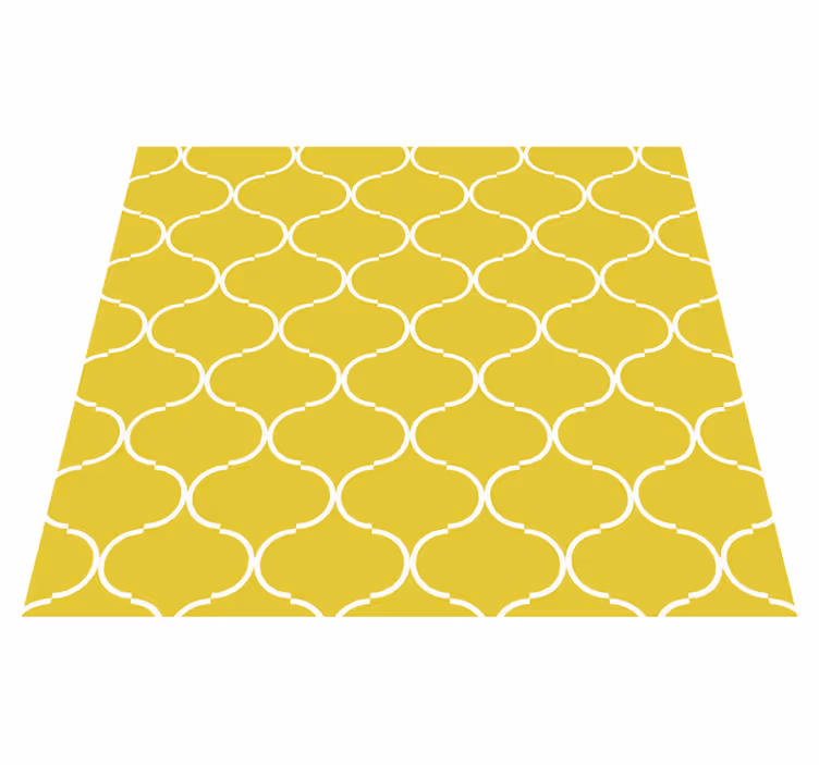 Geometric line pattern yellow rug - TenStickers