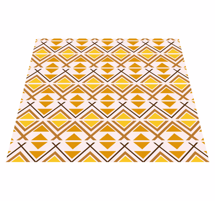 Geometric graphic design yellow rug - TenStickers