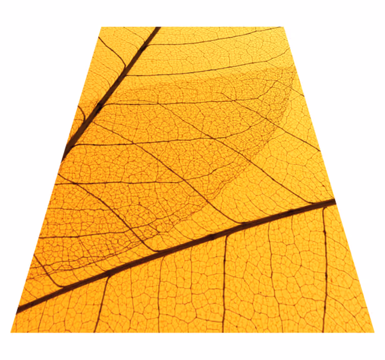 Botanical leaf design yellow rug - TenStickers