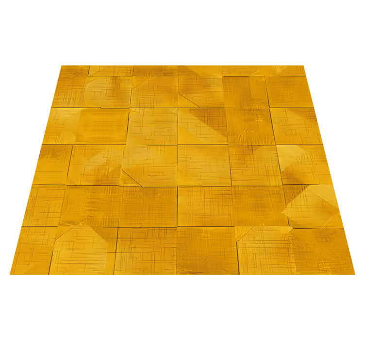 Geometric squares  yellow rug - TenStickers
