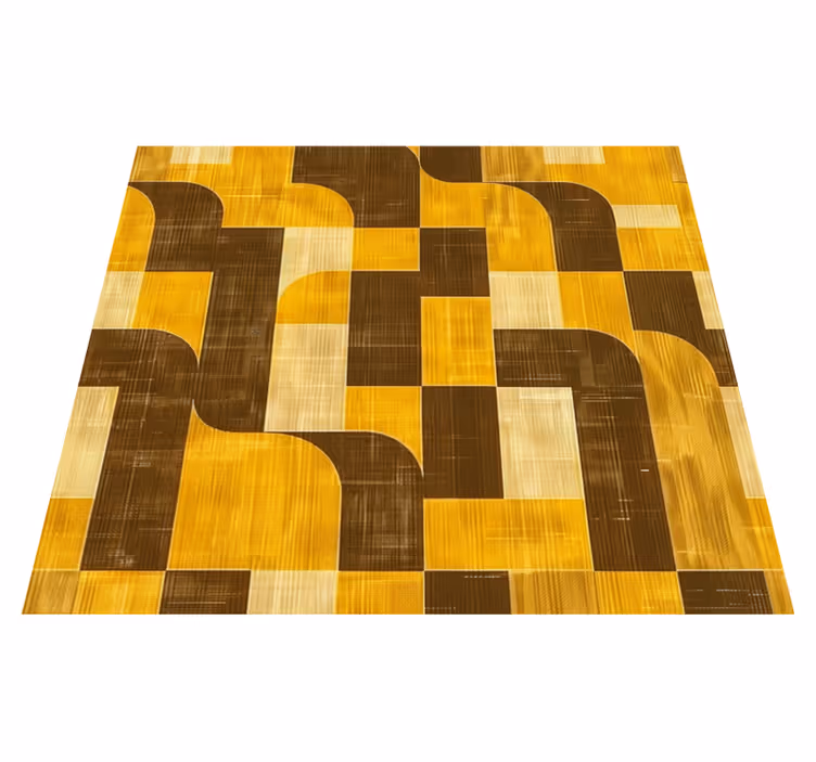 Art deco style yellow rug - TenStickers