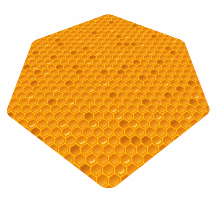Honeycomb design yellow rug - TenStickers