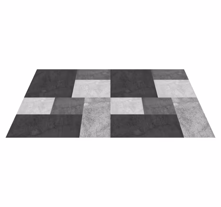 Modern squares design black rug - TenStickers