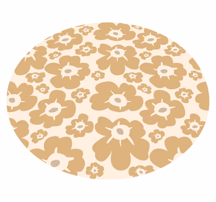 Beige poppies floral vinyl rug - TenStickers