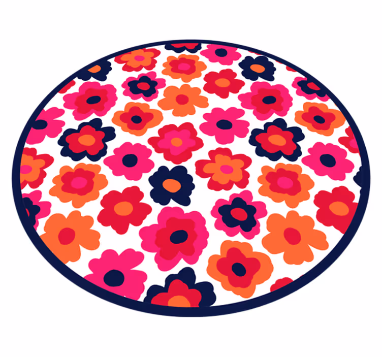 Red poppy floral vinyl rug - TenStickers