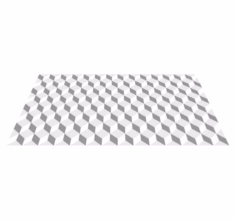 grey cubes design kitchen mat - TenStickers