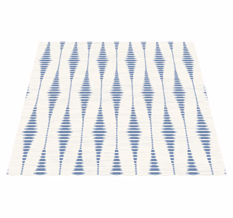 "Rabaul Ikat" blue and beige modern rug - TenStickers