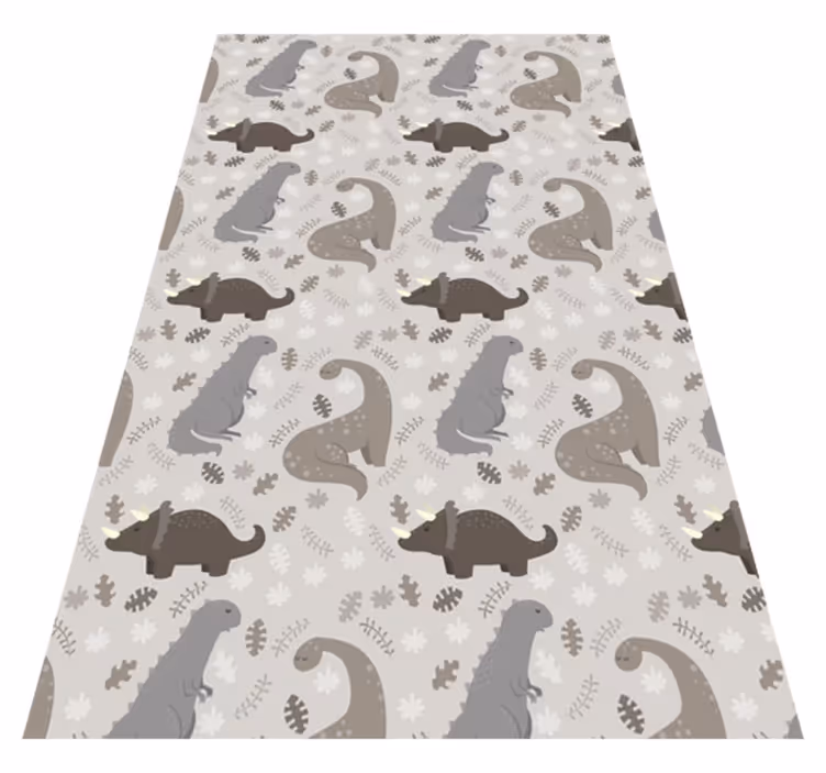 Dinosaurs grey pattern animal mat - TenStickers