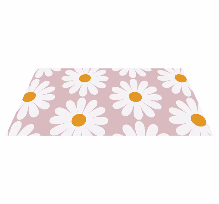 Daisy with a pink background bathroom mat - TenStickers