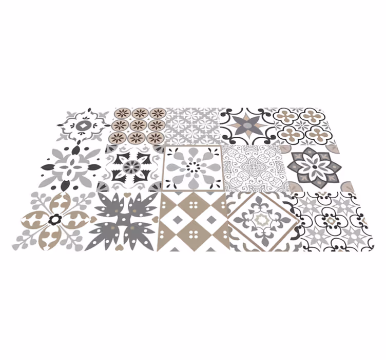 Grey mosaic kitchen mat - TenStickers
