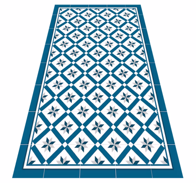Hydraulic Blue kitchen mat - TenStickers