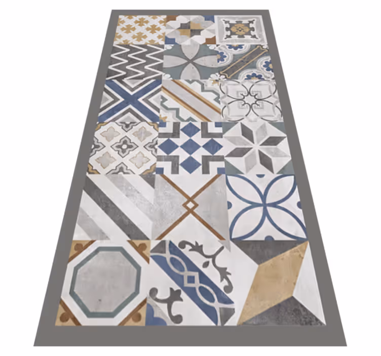 Cement Tiles kitchen mat - TenStickers