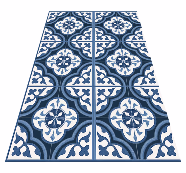 Blue "majorica" portuguese living room rug - TenStickers