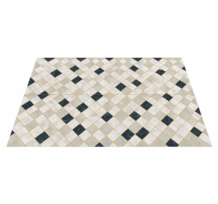 Cement tiles grey tones living room rug - TenStickers