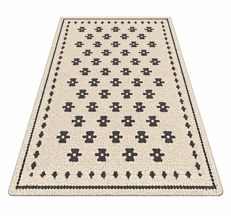 Flower mosaic living room rug - TenStickers