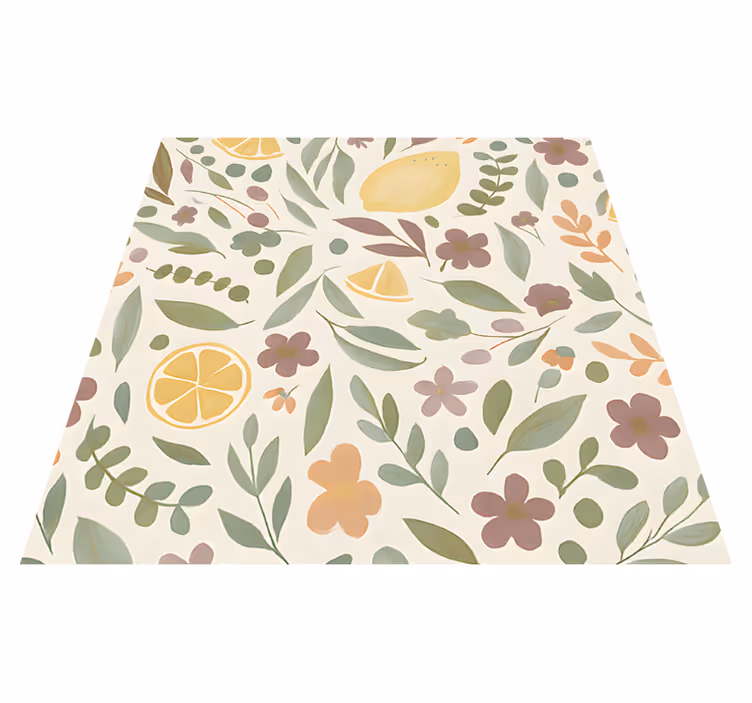 Lemon floral design outdoor rug - TenStickers