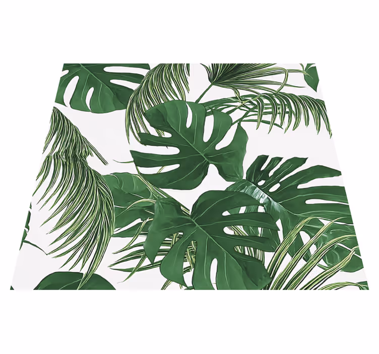 Tropical leaves design outdoor rug - TenStickers