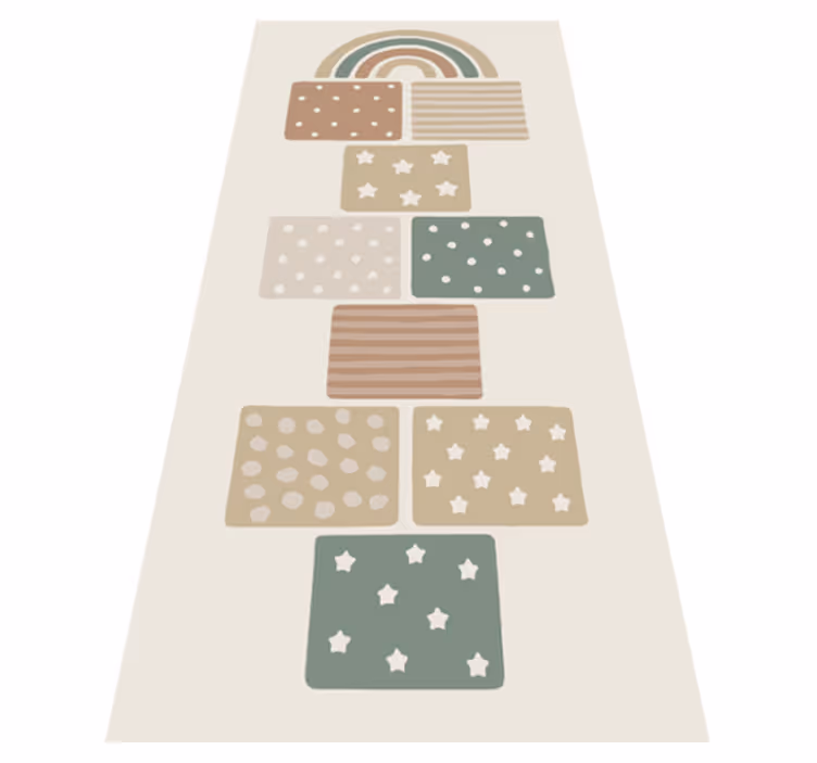 Beige hopscotch game kids rug - TenStickers