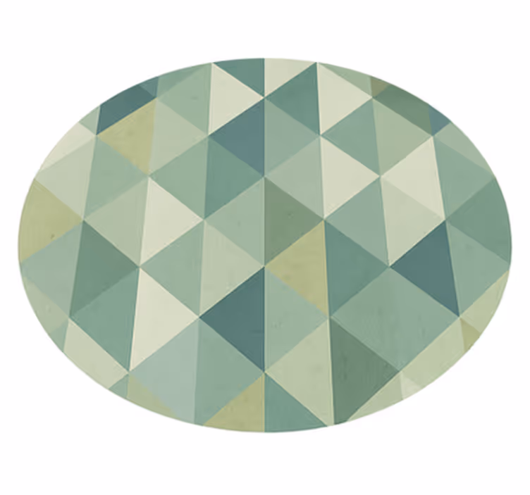 Geometric triangles design green rug - TenStickers