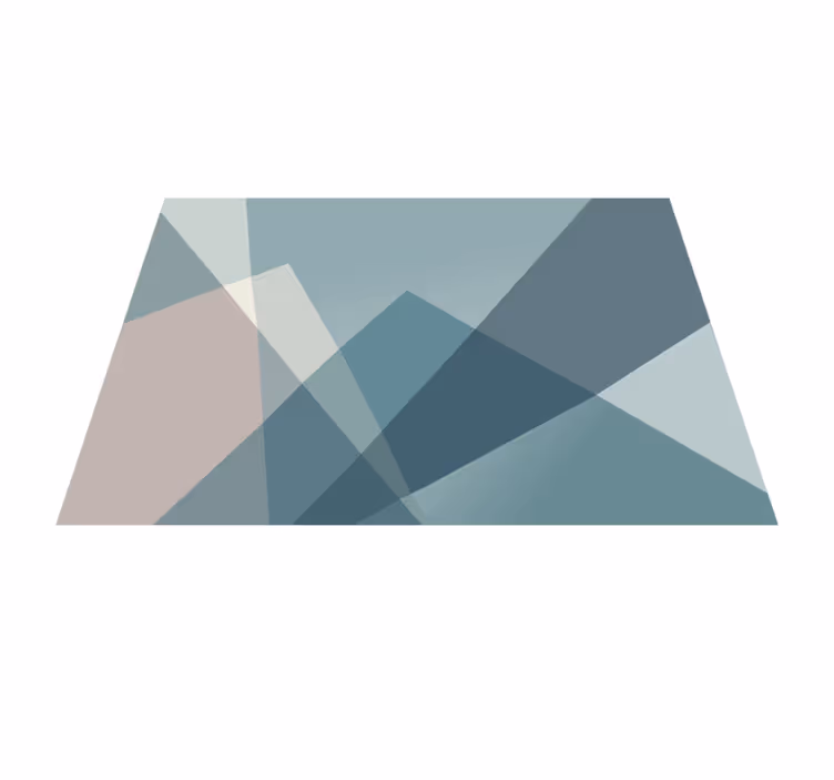Geometric abstract design blue rug - TenStickers