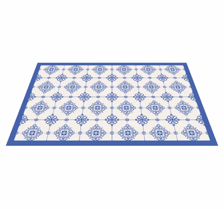 Moroccan beige tiles blue rug - TenStickers