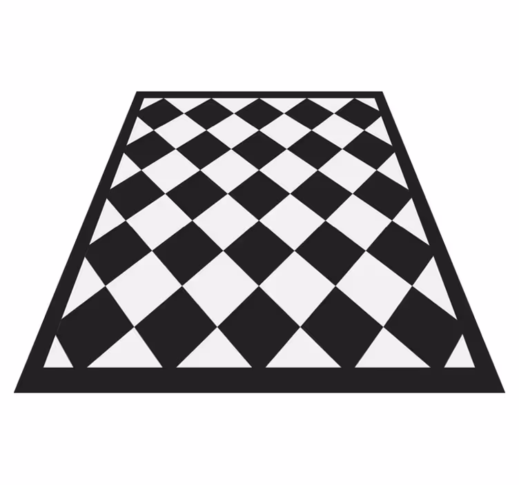 Diagonal black squares square rug - TenStickers