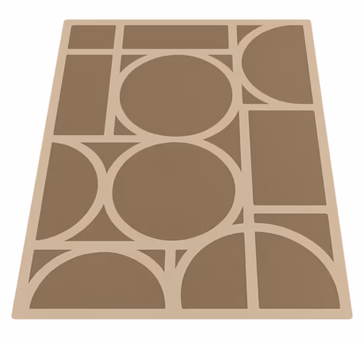 Beige geometric design square rug - TenStickers