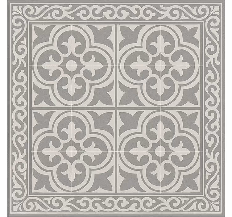 Elegant grey tiles square rug - TenStickers