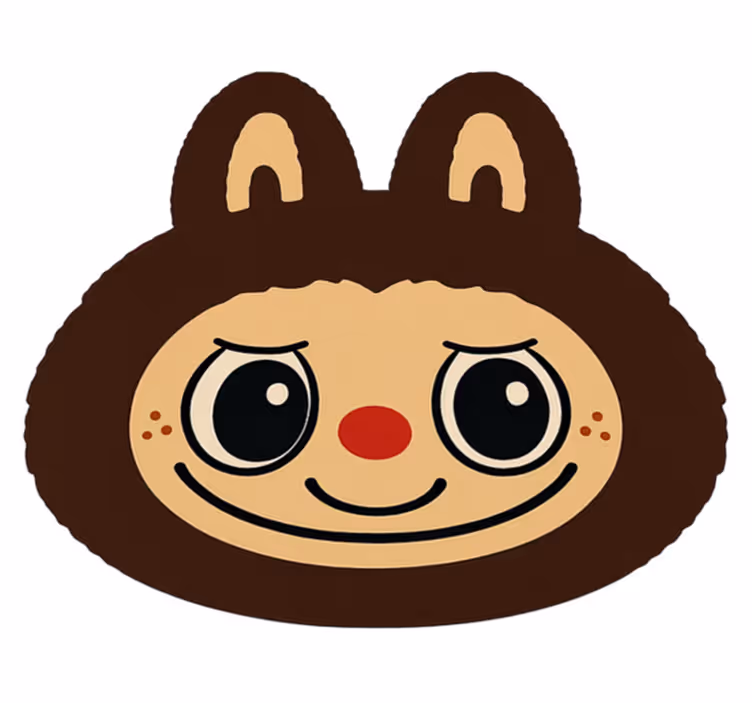 Brown Labubu design kids rug - TenStickers