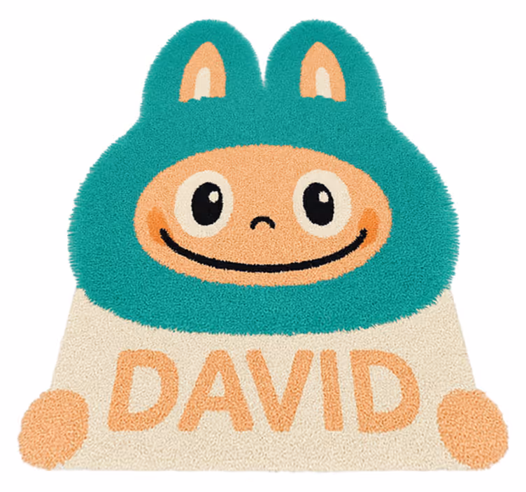 Custom turquoise Labubu  kids rug - TenStickers