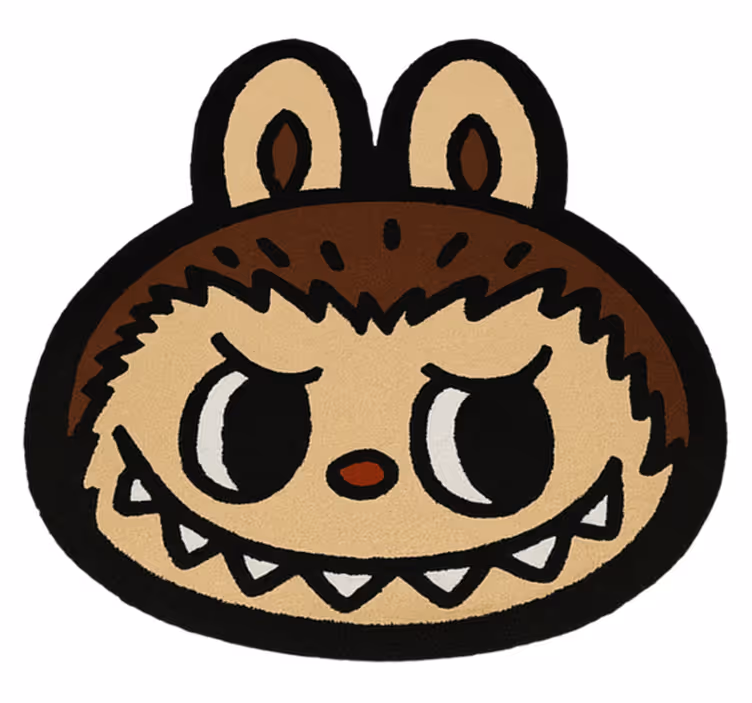Classic brown Labubu kids rug - TenStickers