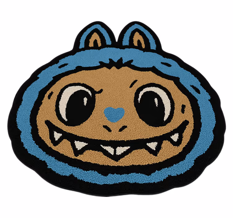 Blue Labubu design kids rug - TenStickers