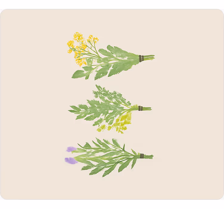 Elegant simple flowers kitchen vinyl mat - TenStickers