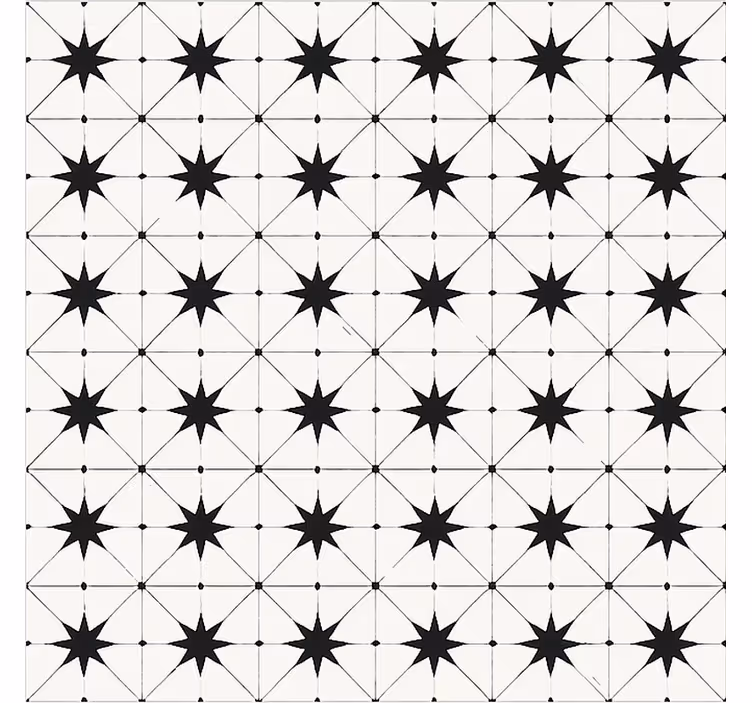 Encaustic Star Pattern dining room rug - TenStickers
