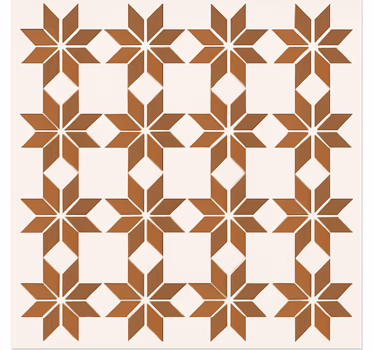 Terracotta Star Tile dining room rug - TenStickers