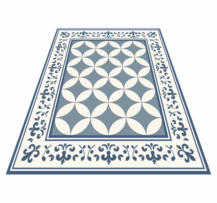 Quatrefoil Tile Pattern dining room rug - TenStickers