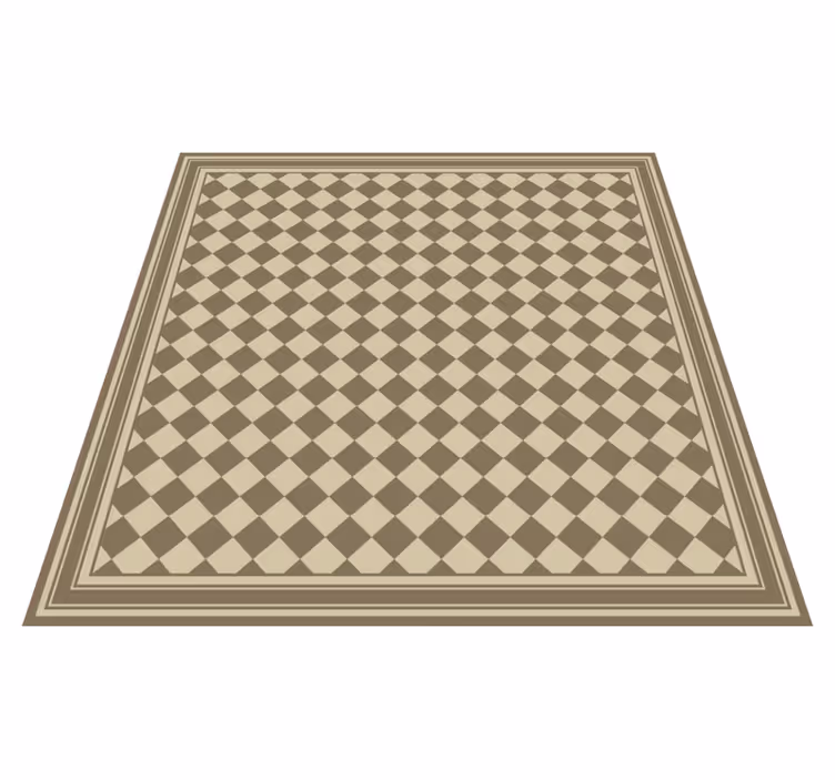 Brown Diamond Grid dining room rug - TenStickers