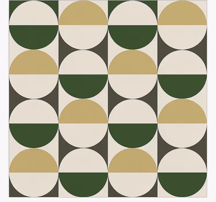 Mid-Century Circular Pattern dining room rug - TenStickers